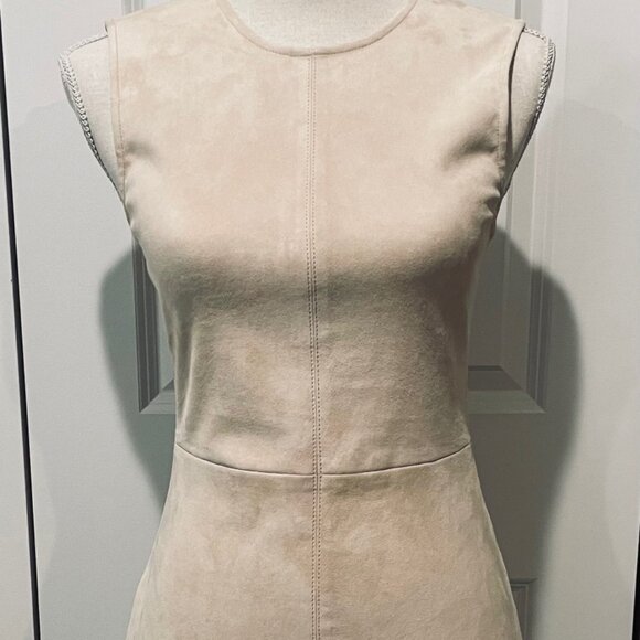Theory Blush Suede Sheath Dress